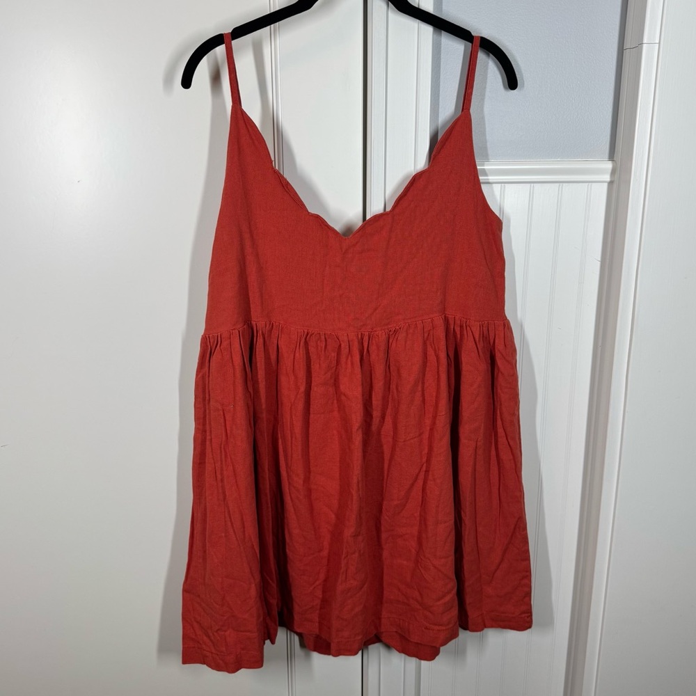 SAAJ Paris Robe Adele Corail coral‎ linen viscose Mini Dress size 6 resortwear